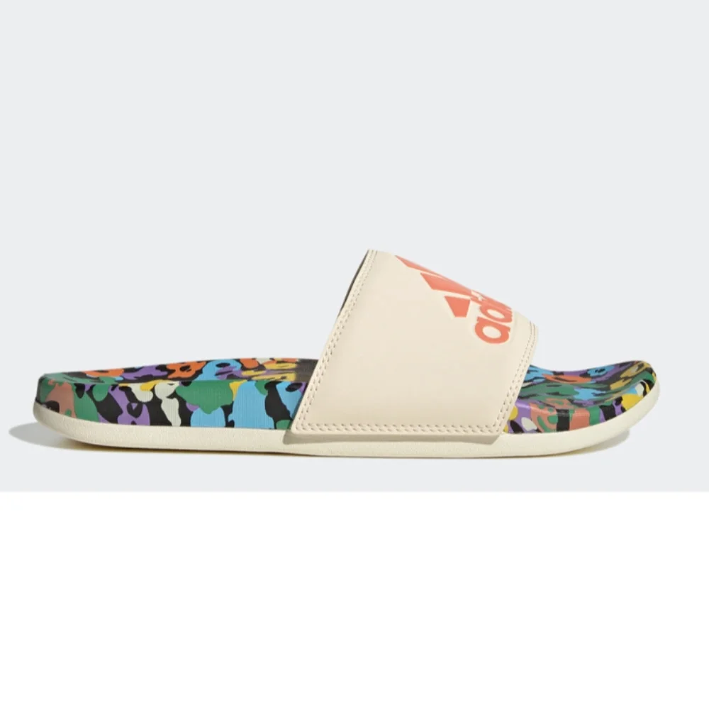 NIB FARM Rio Slide Sandals Adidas Collab Multicolor Abstract Print Womens Size 7 - Picture 11 of 11
